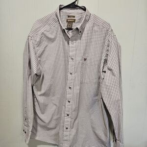 Ariat Men's White and Brown Geometric Shirt